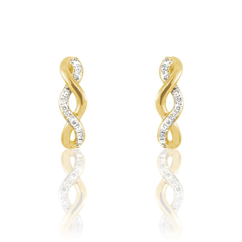 Boucles D'oreilles Puces Djohra Or Jaune Diamant - Spannringe Damen | OROVIVO