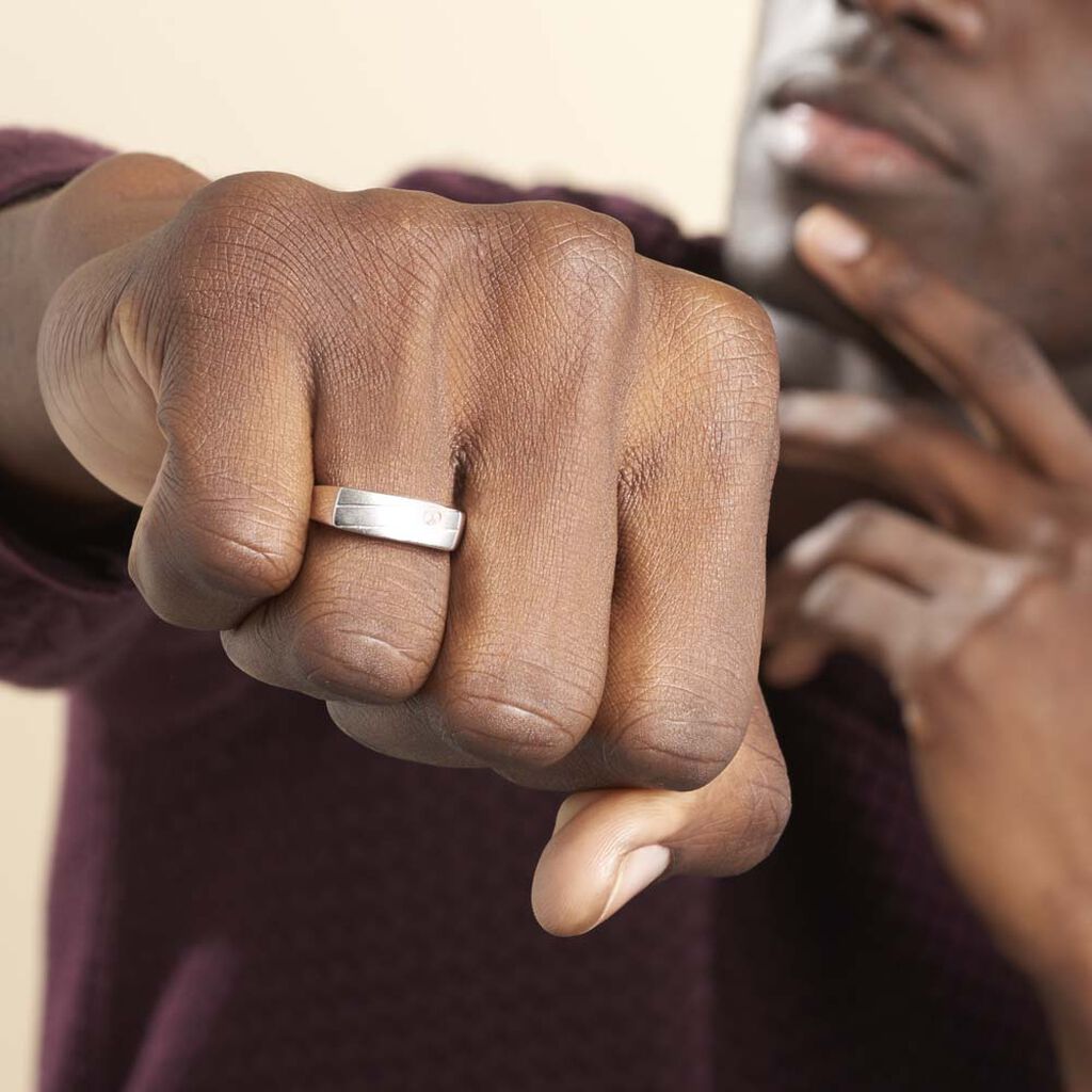 Chevalière Michel Argent Blanc Oxyde De Zirconium - Spannringe Herren | OROVIVO