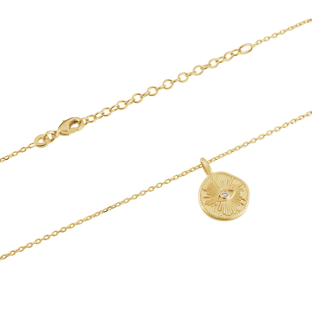 Collier Plaque Or Gabia Ronde œil Oxyde - Spannringe Damen | OROVIVO