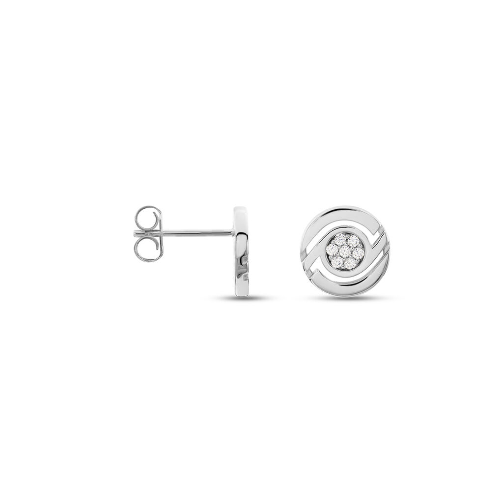 Damen Ohrstecker Silber 925 Zirkonia Kreis   - Ohrstecker Damen | OROVIVO