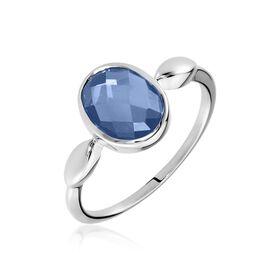 Cocktailring Silber 925 Blauer Stein Sinka  - Cocktailringe Damen | OROVIVO