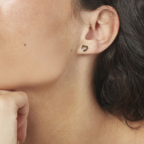 Damen Ohrstecker Gold 375 Diamant 0,008ct Herz - Ohrstecker Damen | OROVIVO