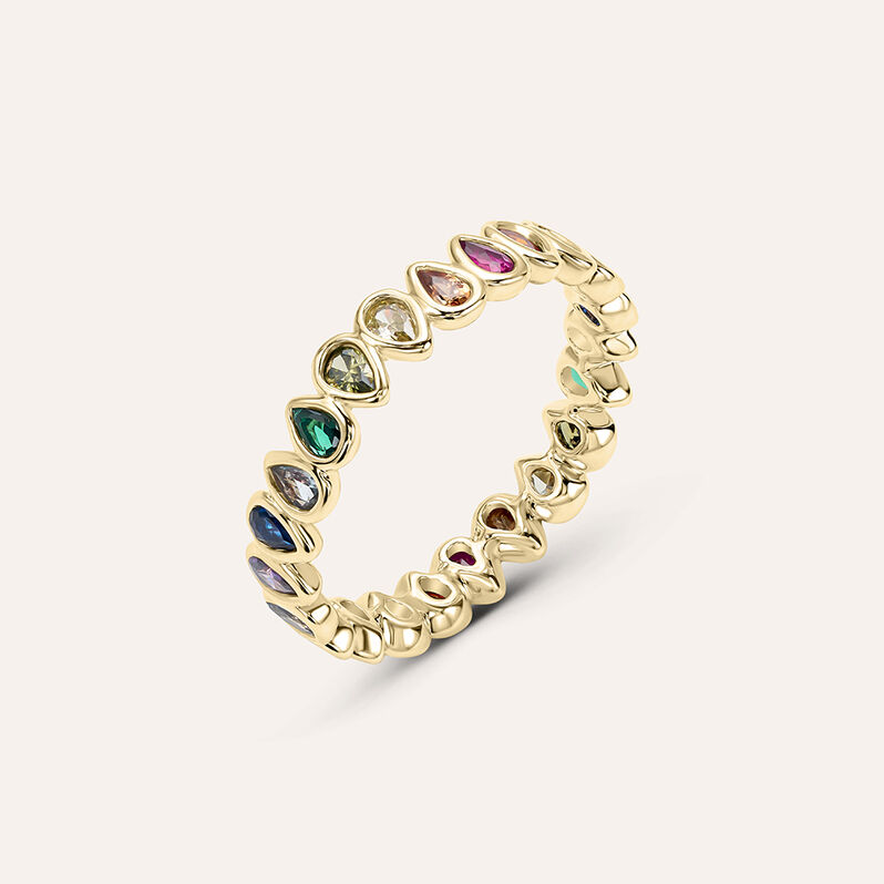 Anello Fantasia Golden Dream Placcato Oro Giallo Cristallo - Spannringe Damen | OROVIVO