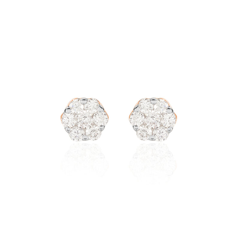 Damen Ohrstecker Rosegold 375 Diamant 0,26ct Merula  - Ohrstecker Damen | OROVIVO