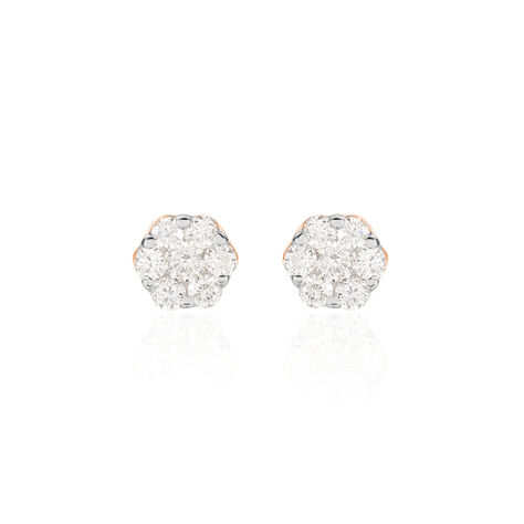 Damen Ohrstecker Rosegold 375 Diamant 0,26ct Merula  - Ohrstecker Damen | OROVIVO