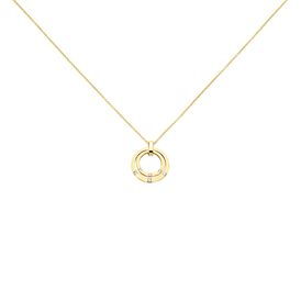Damen Halskette Gold 375 Diamant 0,168ct Ambre - L 45cm  - Ketten mit Anhänger Damen | OROVIVO