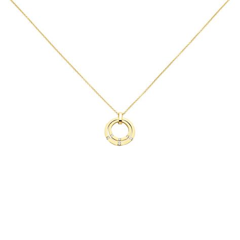 Damen Halskette Gold 375 Diamant 0,168ct Ambre  - Halsketten Damen | OROVIVO