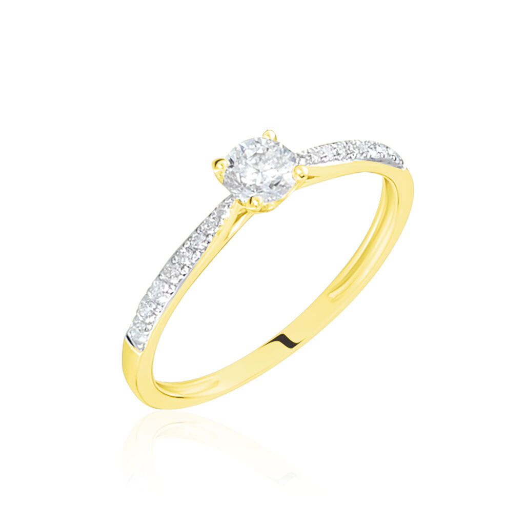 Bague Solitaire Hemera Or Jaune Diamant - Spannringe Damen | OROVIVO