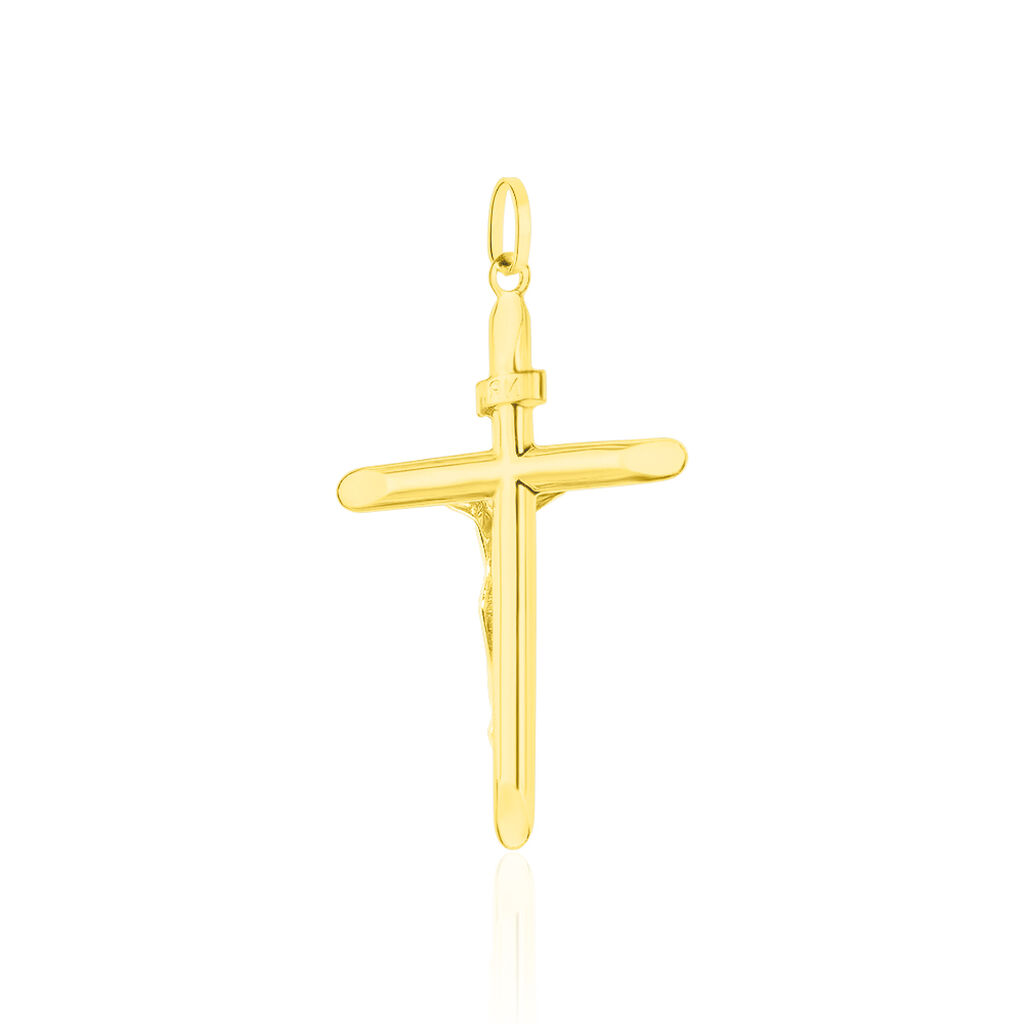 Kreuz Anhänger Gold 375 Bicolor Jesus Christus Jael - Schmuckanhänger Unisex | OROVIVO