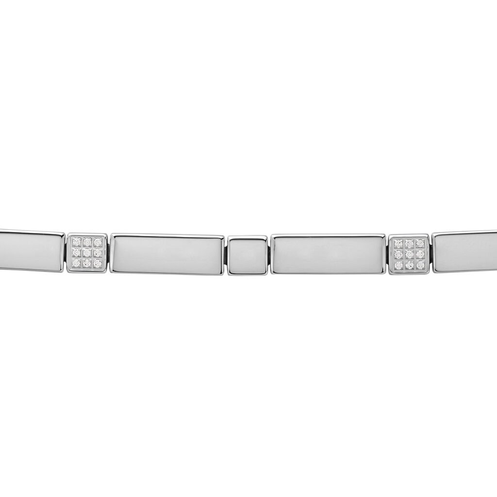 REKA Damen Armband Edelstahl Zirkonia Wei&szlig; B 5 mm