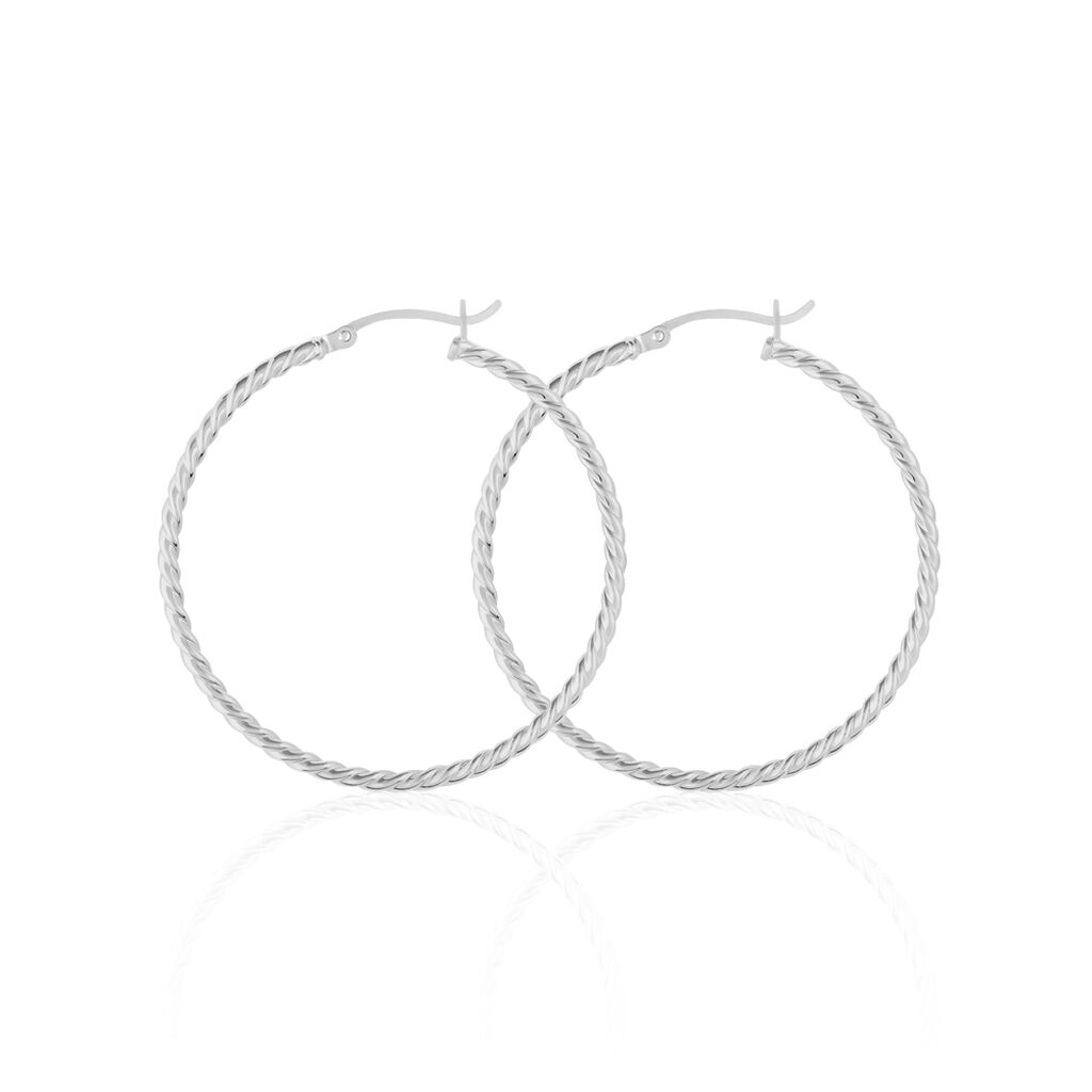 RAMEA Damen Creolen Silber 925 B 7 mm, Creolen ohne Stein