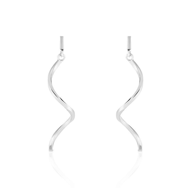 Boucles D'oreilles Puces Vague Or Or Blanc - Spannringe Damen | OROVIVO