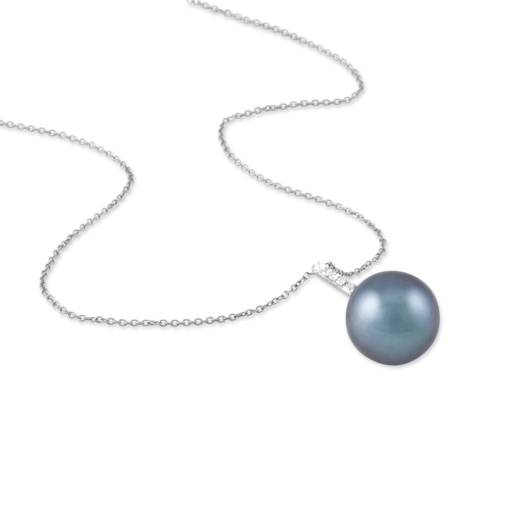 Collier Rebeca Or Blanc Perle De Culture De Tahiti Et Oxyde - Spannringe Damen | OROVIVO