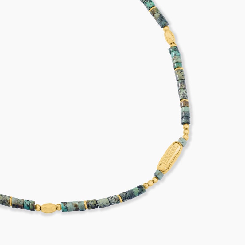 Collier Acier Jaune Turquoise - Spannringe Damen | OROVIVO
