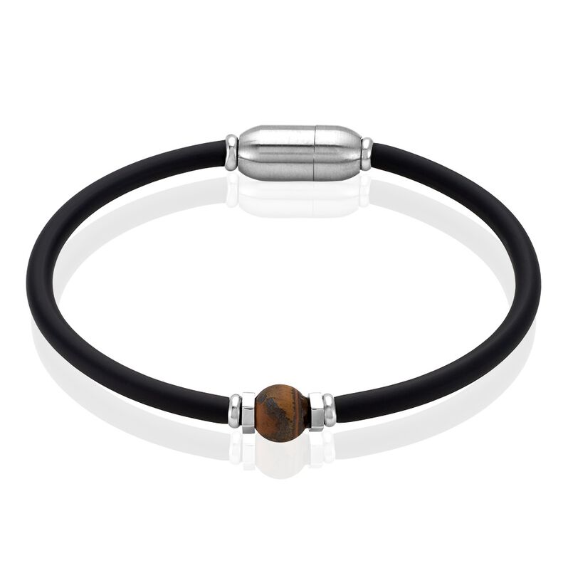 Bracelet Jourdan Daryl Caoutchouc Noir Agate - Spannringe Herren | OROVIVO