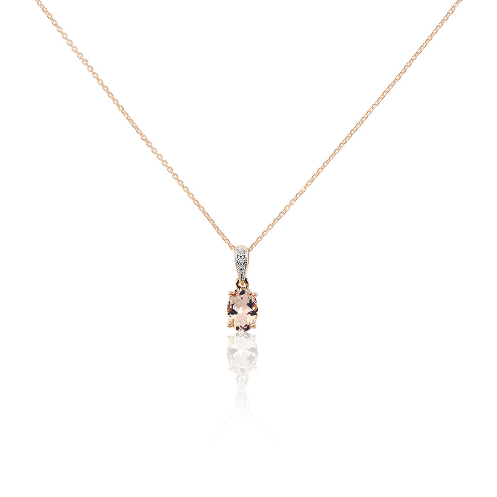 Collier Adelina Or Rose Morganite Et Diamant - Spannringe Damen | OROVIVO