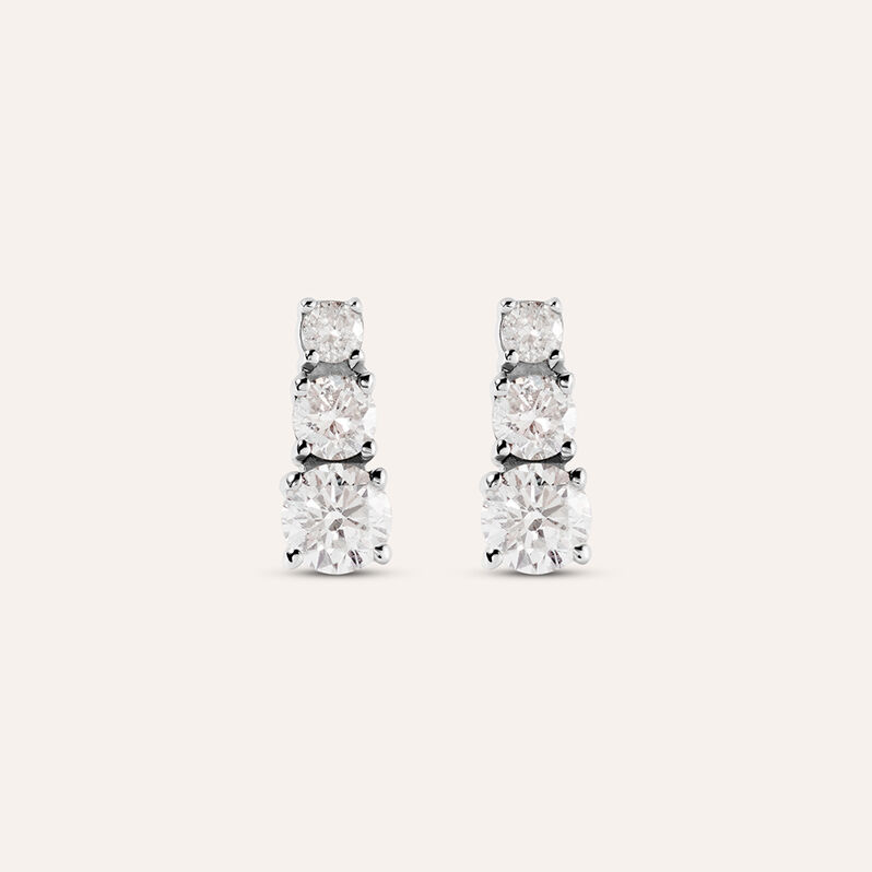 Orecchini Lobo Trilogy Grace Oro Bianco Diamante - Spannringe Damen | OROVIVO