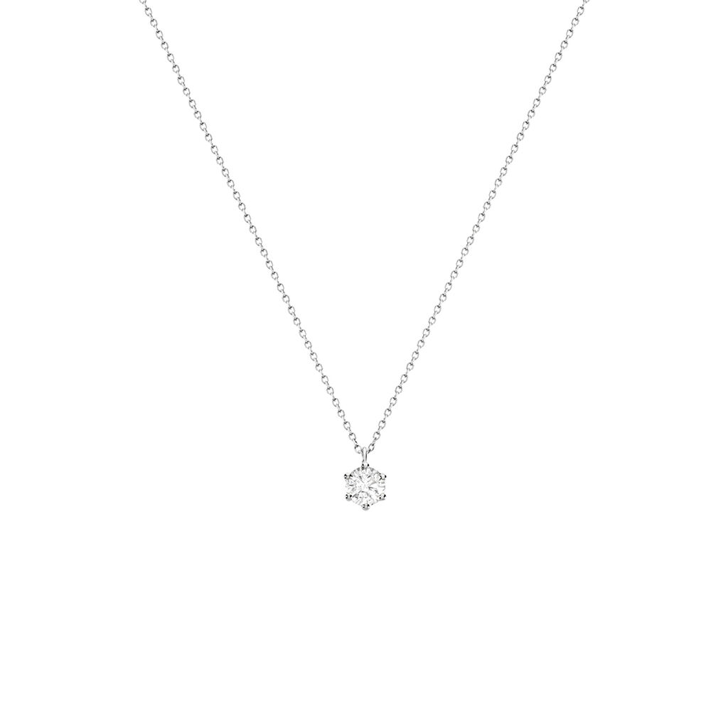 Sonate Damen Collier Wei&szlig;gold 585 (14 Karat) Synthetischer Diamant Wei&szlig; 0,52 ct