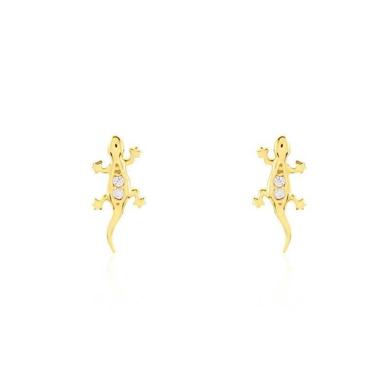 Damen Ohrstecker Gold 375 Zirkonia Salamander - Ohrstecker Damen | OROVIVO