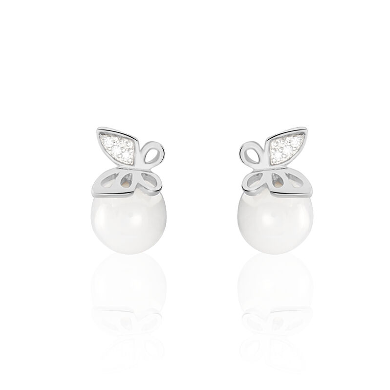 Boucles D'oreilles Puces Jessica Argent Céramique Et Oxyde - Spannringe Damen | OROVIVO