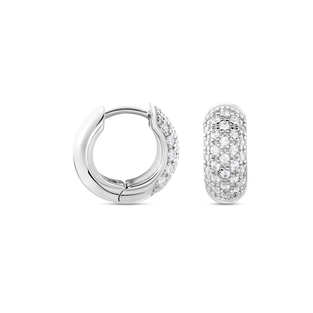 Damen Creolen Silber 925 Zirkonia  - Creolen Damen | OROVIVO