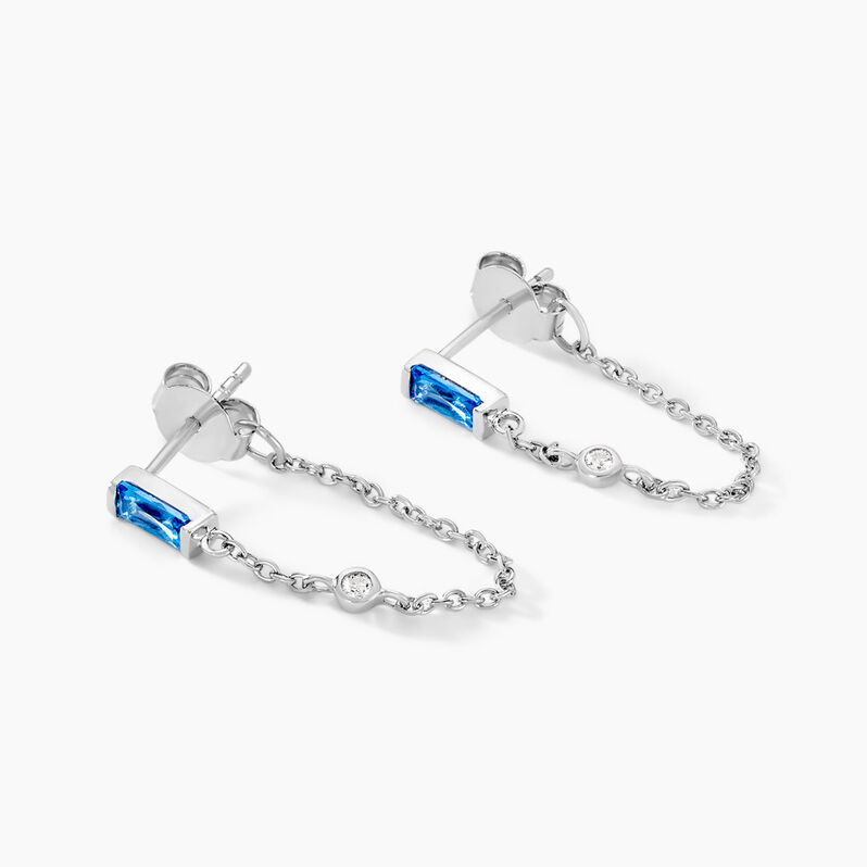 Boucles D'oreilles Pendantes Elorine Argent Weiss Oxyde De Zirconium - Spannringe Damen | OROVIVO
