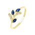 IRISA Damen Ring Gold 375 (9 Karat) Saphir Blau 0,4 ct Blatt