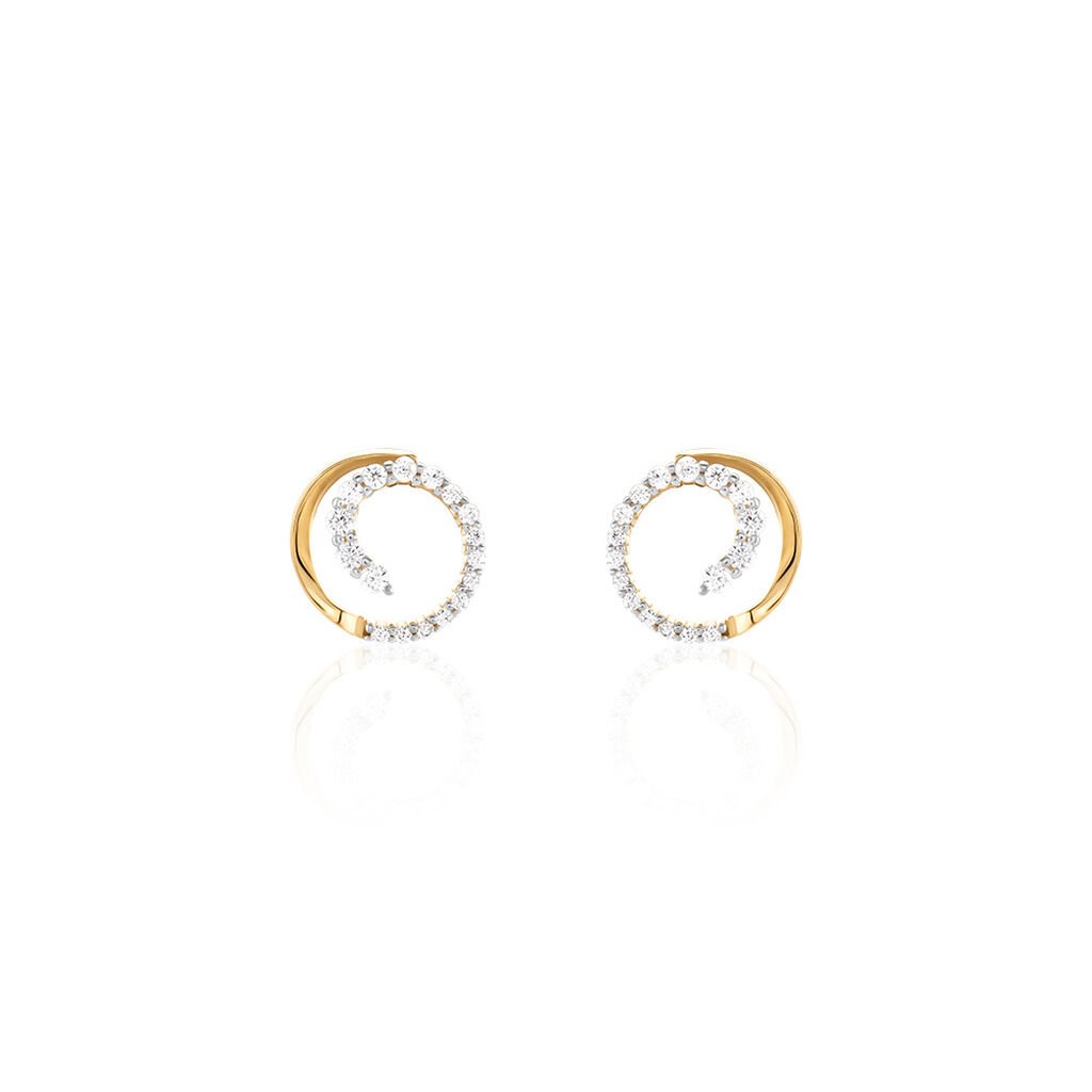 FRANZI Damen Ohrstecker Gold 333 (8 Karat) Andere Steine Weiß Kreis, Ohrstecker mit Stein