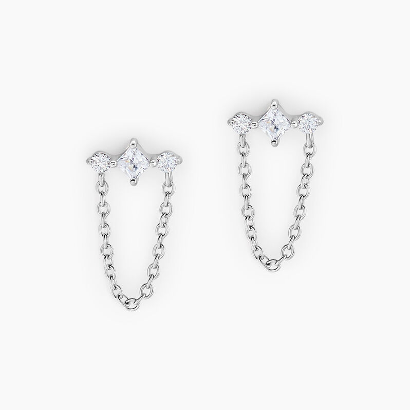 Bijoux D'oreilles Coco Argent Weiss Oxyde De Zirconium - Spannringe Damen | OROVIVO