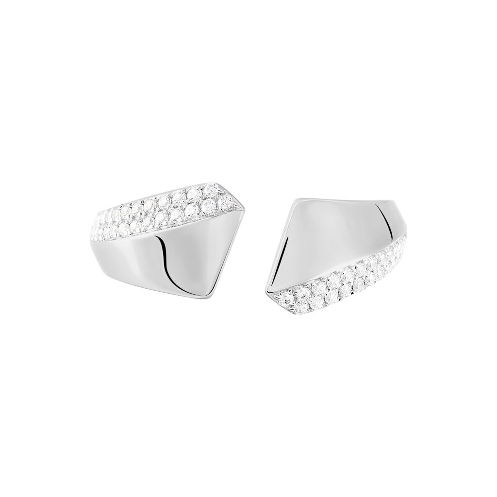 AURELIE Damen Ring Wei&szlig;gold 375 (9 Karat) Zirkonia Wei&szlig; 0,43 ct