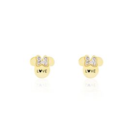 DISNEY Ohrstecker Edelstahl Gold Kristall Steine Minnie Maus LOVE - Ohrstecker Familie | OROVIVO