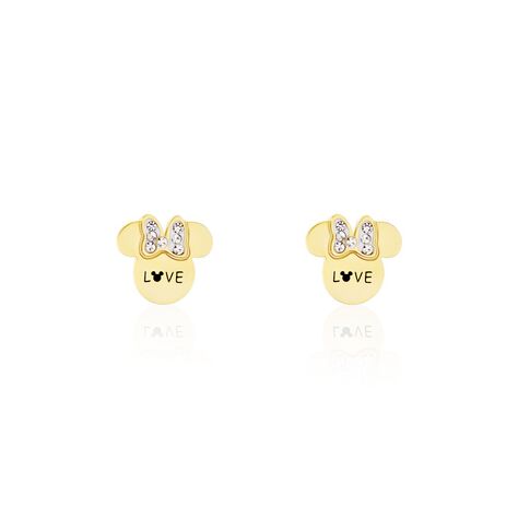 DISNEY Ohrstecker Edelstahl Gold Kristall Steine Minnie Maus LOVE - Ohrstecker Familie | OROVIVO