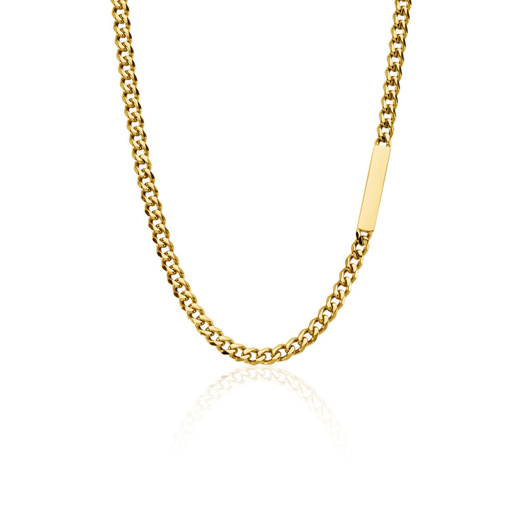 ADALBERT Herren Kette Edelstahl vergoldet B 4,8 mm, Kette ohne Stein