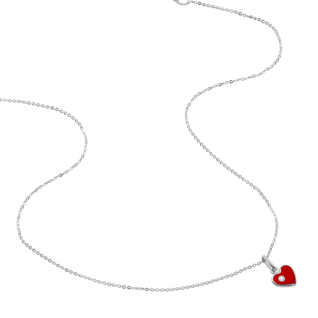 Kinder Halskette Silber 925 Glasstein Herz - Halsketten Kinder | OROVIVO