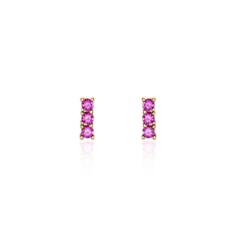 Boucles D'oreilles Puces Plaqué Or Jaune Alodia Oxydes De Zirconium - Spannringe Damen | OROVIVO