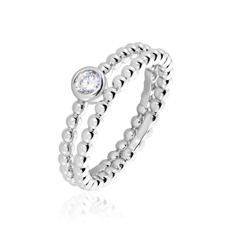 Duo De Bagues Roseli Solitaire Et Anneau Oxyde De Zirconium - Spannringe Damen | OROVIVO