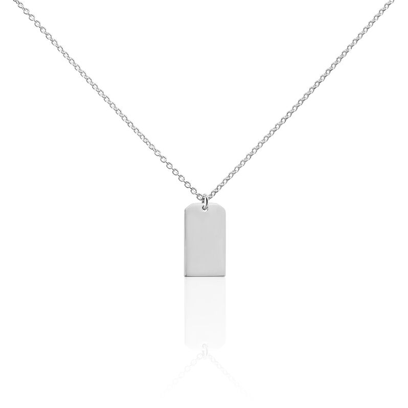 ODILE GRAVURPLATTE Unisex Collier Silber 925 Rechteckig - Halsketten Unisex | OROVIVO
