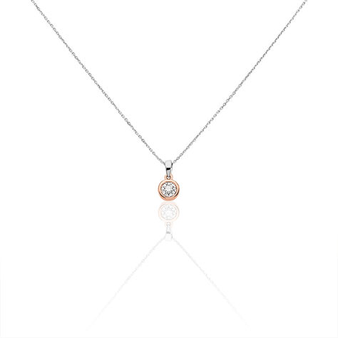 Damen Collier Gold Bicolor 375 Diamant 0,08ct Ball Sata 45cm - Halsketten Damen | OROVIVO