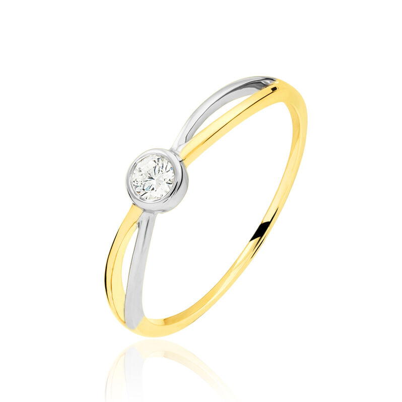 Bague Aldona Or Bicolore Oxyde De Zirconium - Spannringe Damen | OROVIVO