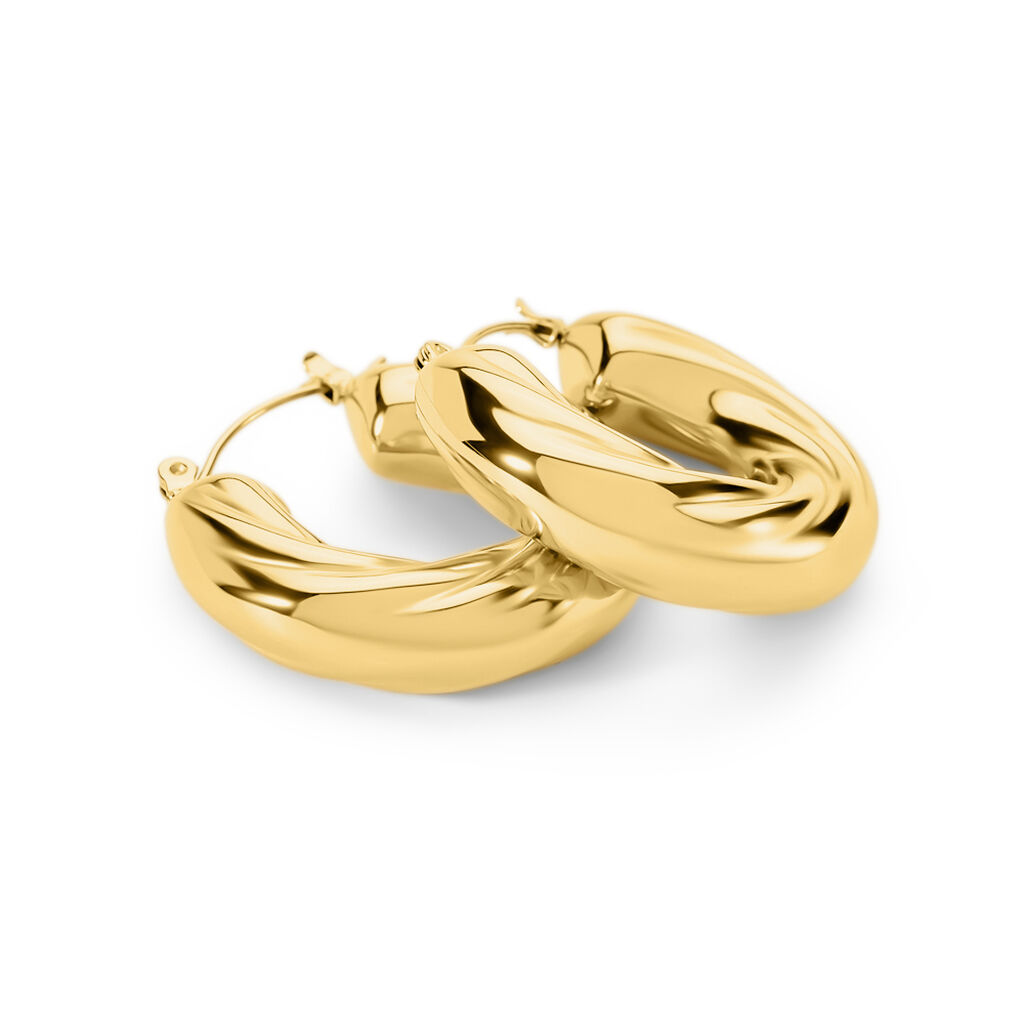 AISHA Damen Creolen Edelstahl vergoldet