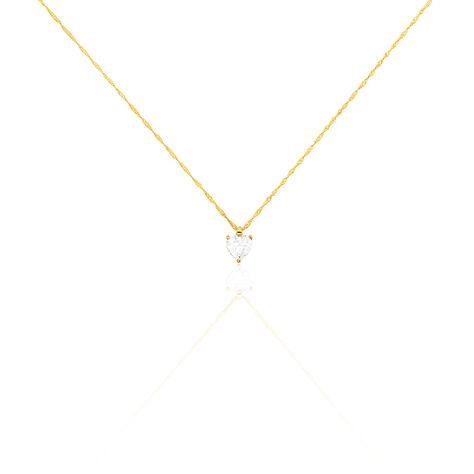 Damen Collier Gold 375 Zirkonia Herz Herz Gold 45cm - Halsketten Damen | OROVIVO