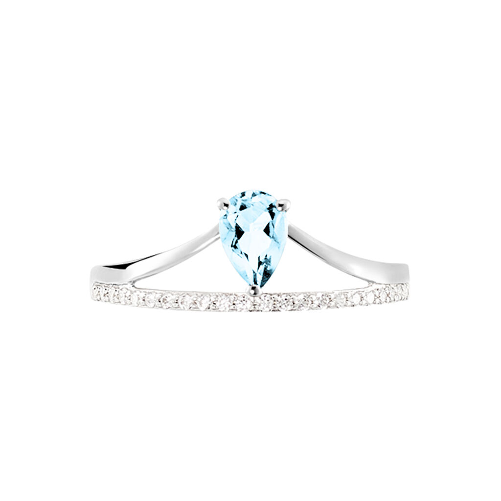 Bague Annabelle Or Weiss Et Topazes - Spannringe Damen | OROVIVO