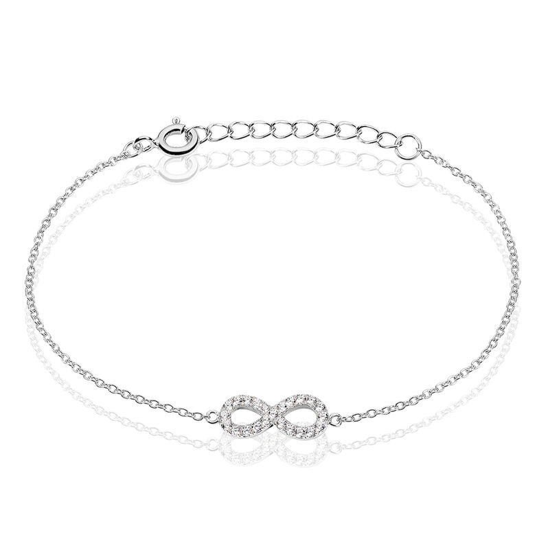 LOU 50 Damen Armband Silber 925 Zirkonia Wei&szlig; 0,09 ct Unendlichkeit - Armb&auml;nder mit Anh&auml;nger Damen | OROVIVO