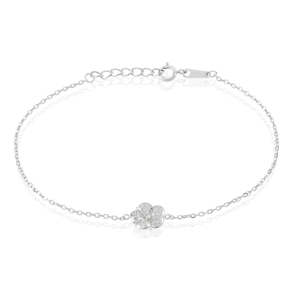 Damen Armband Silber Silber 925 Zirkonia Blume Duena 0,30mm - Armbänder mit Anhänger Damen | OROVIVO