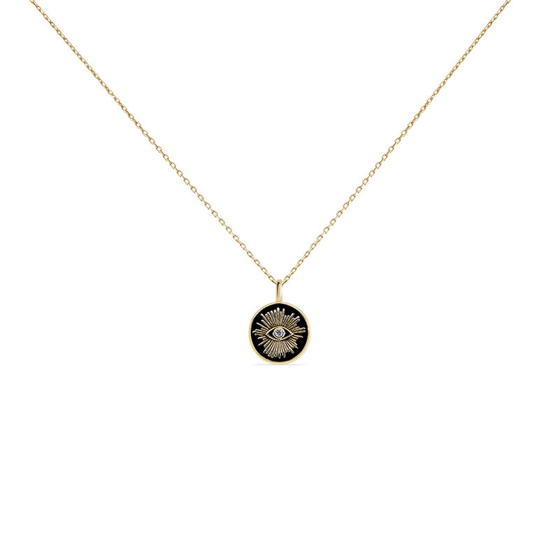 Collier Plaque Or Gabia Ronde œil Oxyde - Spannringe Damen | OROVIVO