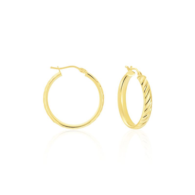 Créoles Strie Demi Jonc Or Jaune - Spannringe Damen | OROVIVO