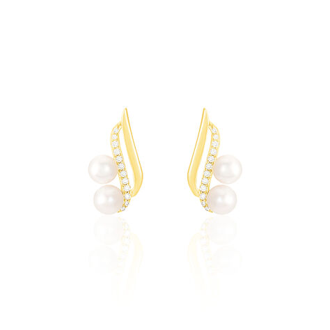 Ohrstecker Gold 375 Zuchtperle Zirkonia Loeva - Ohrstecker Damen | OROVIVO