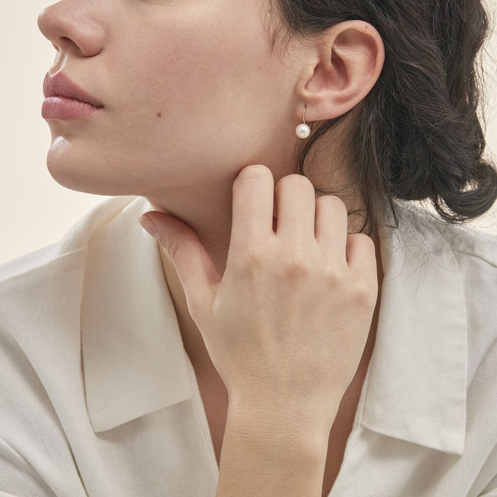 Boucles D'oreilles Or Perle De Culture - Spannringe Damen | OROVIVO
