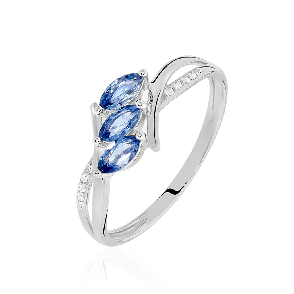 Bague Or Weiss Anisse Saphir Diamant - Spannringe Damen | OROVIVO