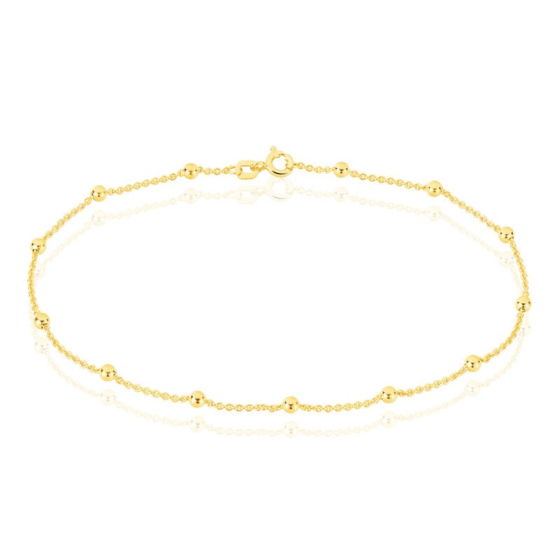 ANKER S RUND KUGEL Damen Fu&szlig;kette Silber vergoldet 925 Ball - F&uuml;r Partnerin Damen | OROVIVO